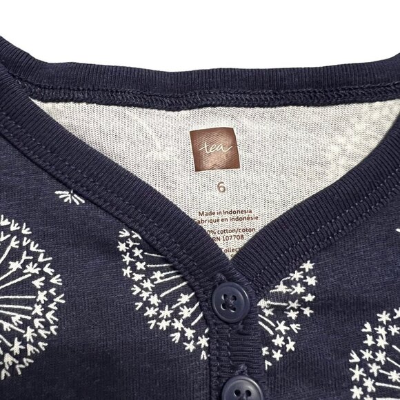 Tea Collection Sz 6 Wish Button Neck Navy Dandelion Dress - Picture 4 of 4